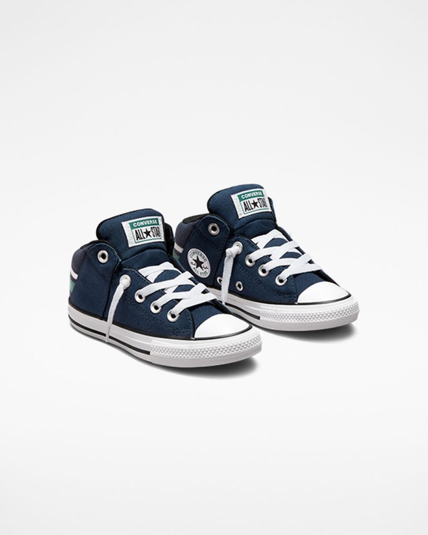 Zapatillas Altas Converse Chuck Taylor All Star Axel Varsity Club Niña Azul Marino Blancas | PE 0E478P